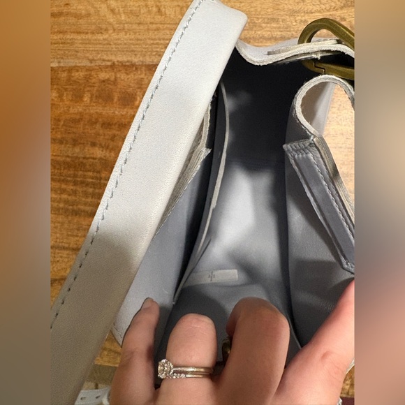 Madewell Womens The Sydney Crossbody Hobo Bag Luxe Leather Boho Light Baby Blue - Picture 7 of 9